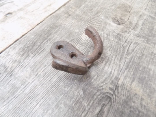 5 Rustic Double Coat Hooks Cast Iron Wall Mount Hat Hook Towel Hardware 3
