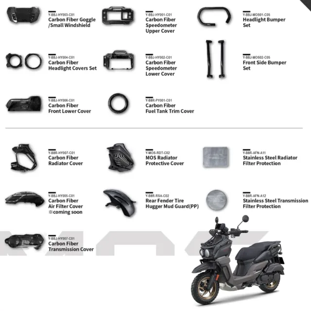 MOS Parts and Accessories for Yamaha Zuma 125  2022 - 2024