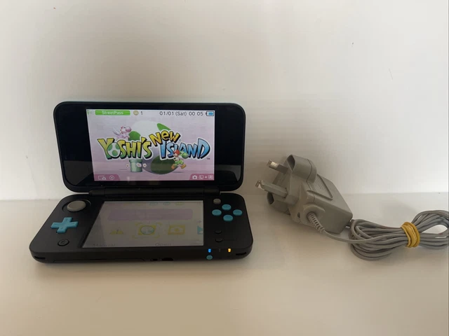 Nintendo 3DS / 2DS XL JAN-001 Noir & Bleu Livré Avec Neuf Yoshis Island
