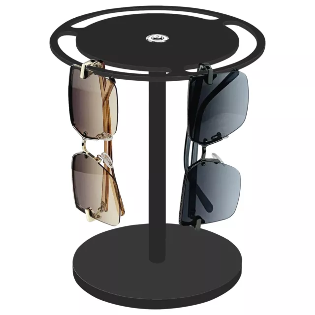 Acrylic Sunglasses Holder Stand with 360 Rotating Eyeglasses Display Rack, Black