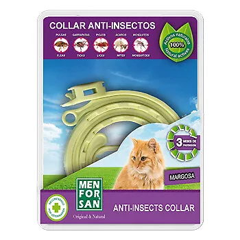 Men For San Collar Natural Repelente de Insectos para Gatos, (3 meses de protecc