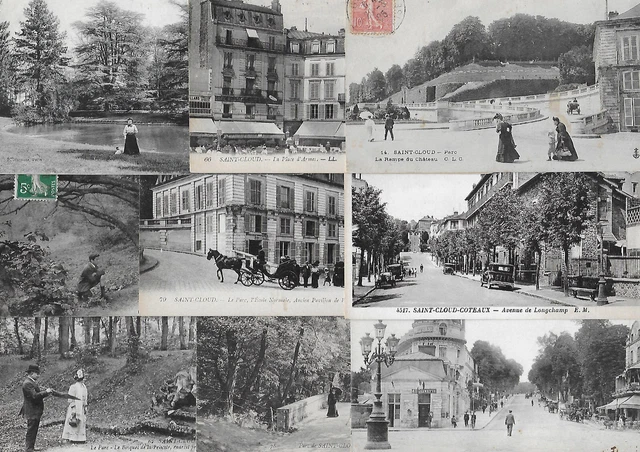 LOT DE 10 cartes postales anciennes de la ville de St Cloud, dept 92 ...