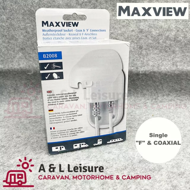 External Satelite & TV Socket Weatherproof Maxview Caravan, Motorhome Boat B2008