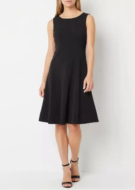 BLACK LABEL by EVAN PICONE Women's Crepe Boat Neck Fit & Flare Dress Size 16