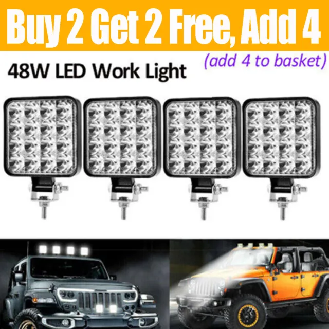 12-24V LED Work Light Bar Flood Spot Lights Driving Lamp Offroad Car Truck SUV~