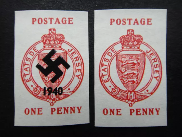 Germany Nazi 1941 Stamps MNH JERSEY Overprint Swastika WW2 3ird Reich German