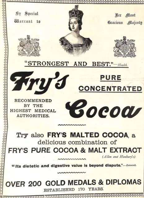 Original Vintage Frys Cocoa Advertisement The Graphic June 1897 Jubilee Edition
