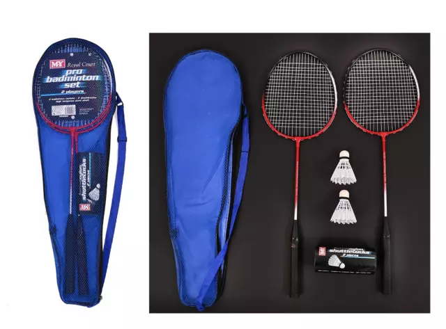 2 PLAYER PROFESSIONAL BADMINTON SET Including Racket & Shuttlecock Net Garden