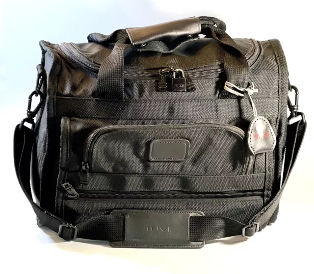 Tumi Made In USA Black Ballistic Nylon 15" Carry On Weekender Duffel Gym Bag