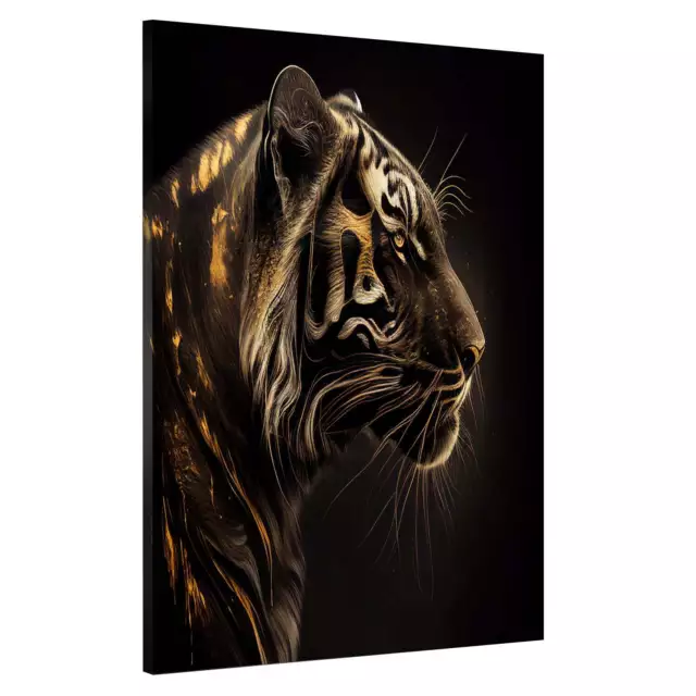 Quadro moderno stampa su tela tigre Gold Abstract canvas