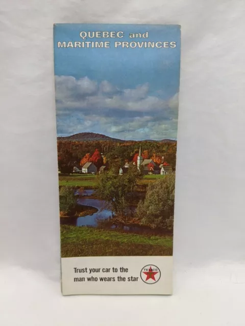 Vintage 1966 Texaco Quebec And Maritime Provinces Brochure Map