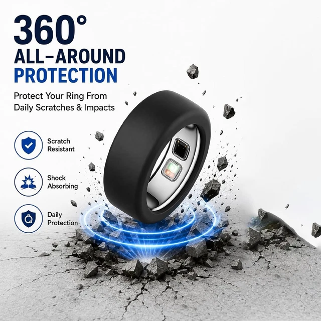FOR OURA RING 5 Silicone Protective Cover Low Profile for S(6 7 8 9 ...
