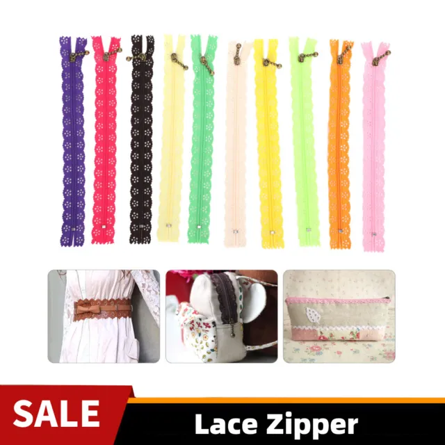 10Pcs Nylon Mixed Color Lace Edge Zipper Puller For Tailor Sewer DIY Decor Craft