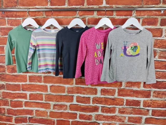 T-Shirt A Maniche Lunghe Bambina Bundle Età 2-3 Anni Next M&S H&M Ecc Top 98Cm