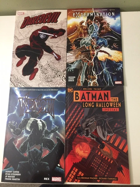 DC Marvel Comics Graphic Novels TPB Softcover Lot 4 Batman Daredevil Venom X-Men