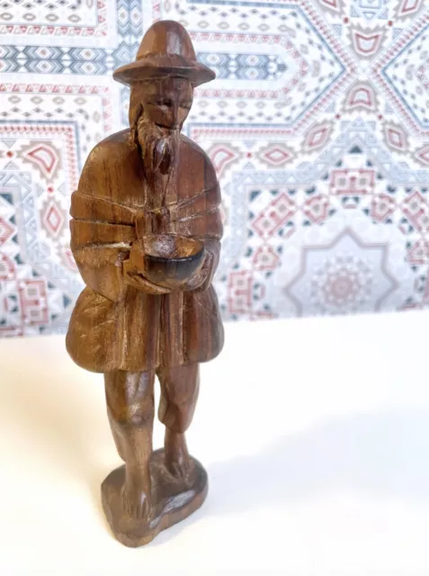 Vintage Old Man Hand-Carved Wooden Boxwood  Sculpture 6” | Big G Imports 3