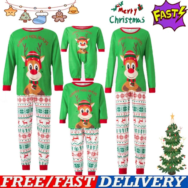 Christmas PJs Pyjamas Pajamas Set Family Matching Ladies Men Kid Sleepwear Party