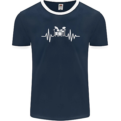 DRUM KIT Pulse ECG DRUM batterista Da Uomo Suoneria T-Shirt FOTL 2