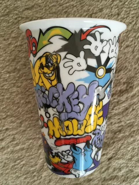 Disney Parks Mickey Mouse Rocks Tall Travel Coffee Mug 12 oz Ceramic Cup EUC