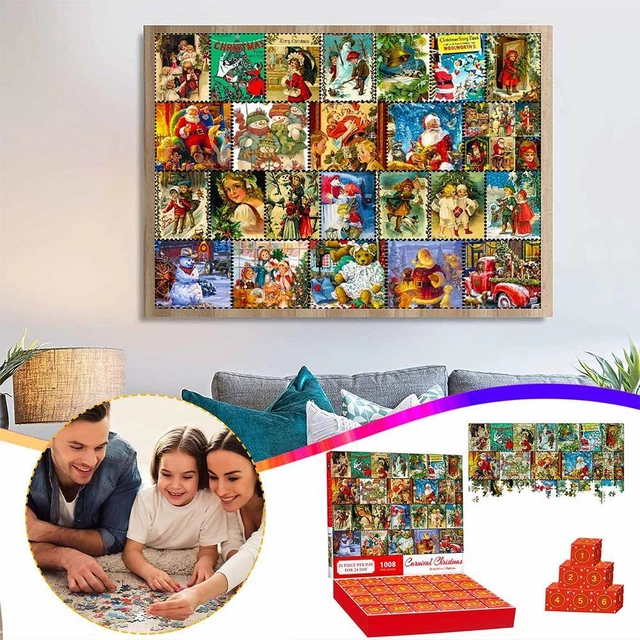 ADVENT CALENDAR 2024 Christmas 1008 piece Jigsaw Puzzle Claus Santa