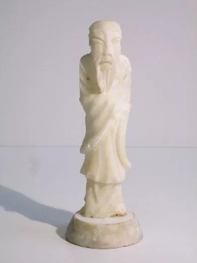 Statua Orientale marmo alabastro figura saggio epoca vintage XX Sec.