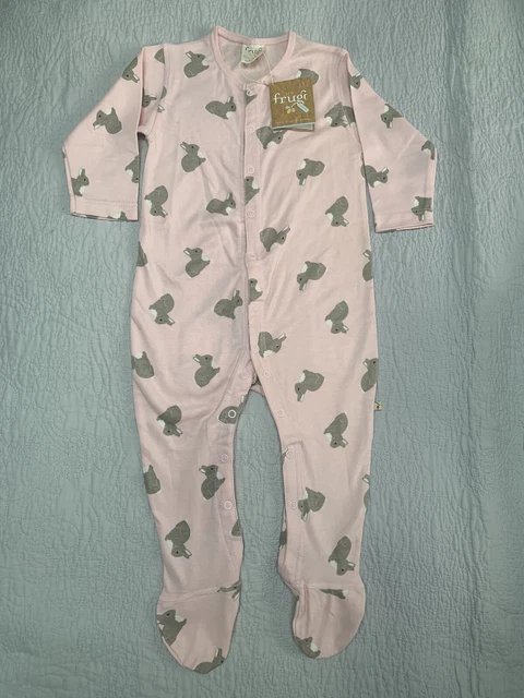 Frugi Baby 6-12 months Bunny Babygrow