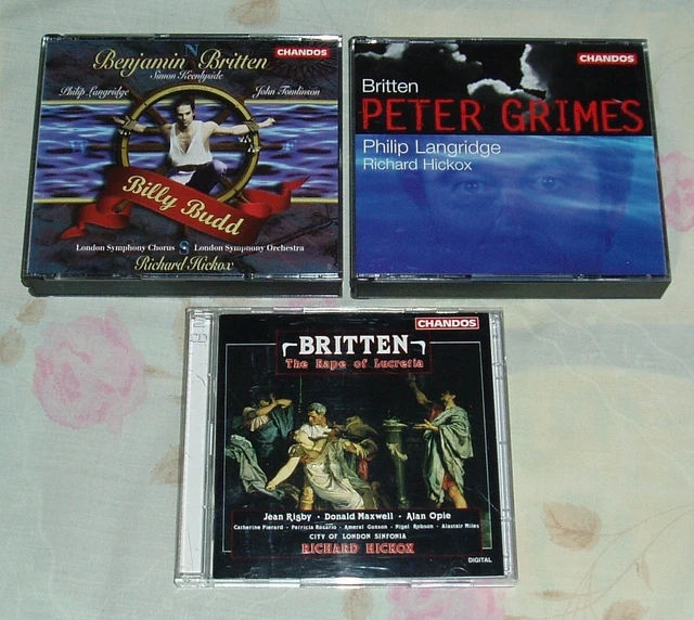 5 Richard Hickox - Britten Cd Albums - Billy Budd Rape Of Lucretia Peter Grimes
