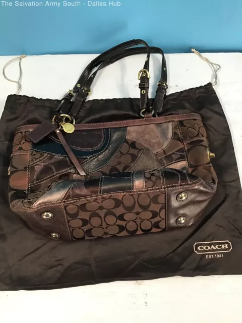 Coach Mini Zoe Hobo 41856 Handbag Bag Plum Patent Leather