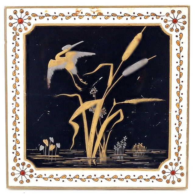 Superb Hand-Painted Aesthetic Japonesque Style Tile by Minton C1880 AE2