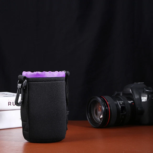 Neoprene Camera Lens Pouch Drawstring Waterproof Shockproof Soft Bag (M)