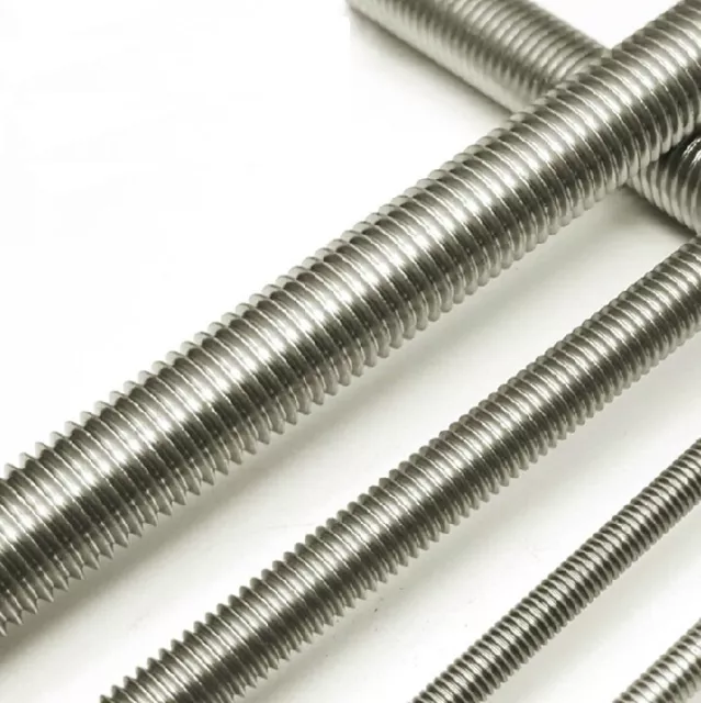 Qty 2 Allthread M10 (10mm) x 1 Metre (1000mm) Marine Stainless 316 Threaded Rod