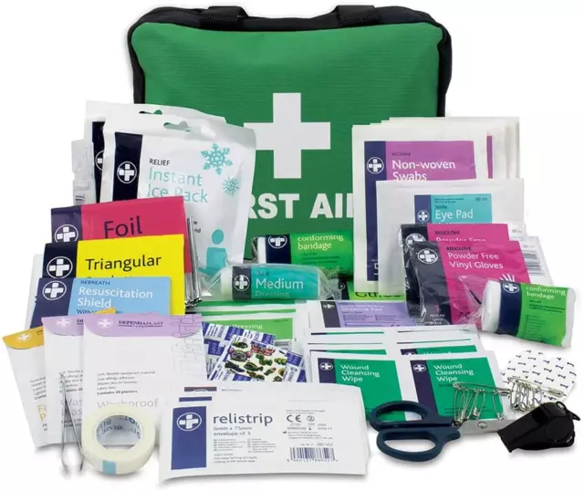 Borsa kit pronto soccorso Lewis-Plast - 160 pezzi kit di sopravvivenza - elementi essenziali di sicurezza per