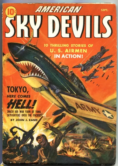 American Sky Devils #2--9/1942-Red Circle Marvel Pulp-Norman Saunders Flying ...