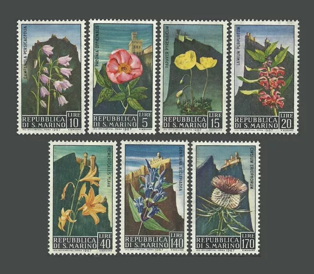 San Marino Stamps 1967 Flowers - MNH