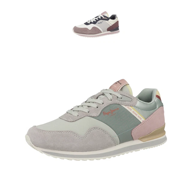 Baskets Basses Pepe Jeans London 'Snake' Pour Femme - Sport Décontracté - Dessus Synthétique - Fermeture Lacets - Neuf Avec Boîte