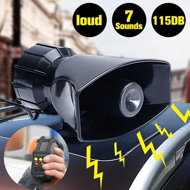 12V Loud Horn Siren Fit Car Auto Boat Van Truck 7 Sounds PA System w/Mic 115db