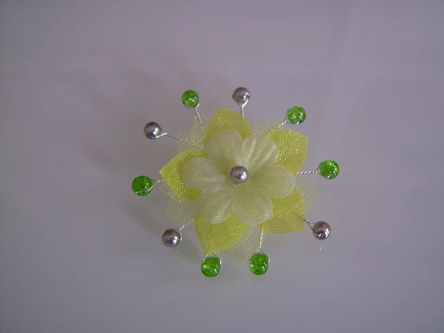 Collier Fantaisie Longue Perles Vert Anis Et Pomme - Idéal Pour Mariage Ou Soirée