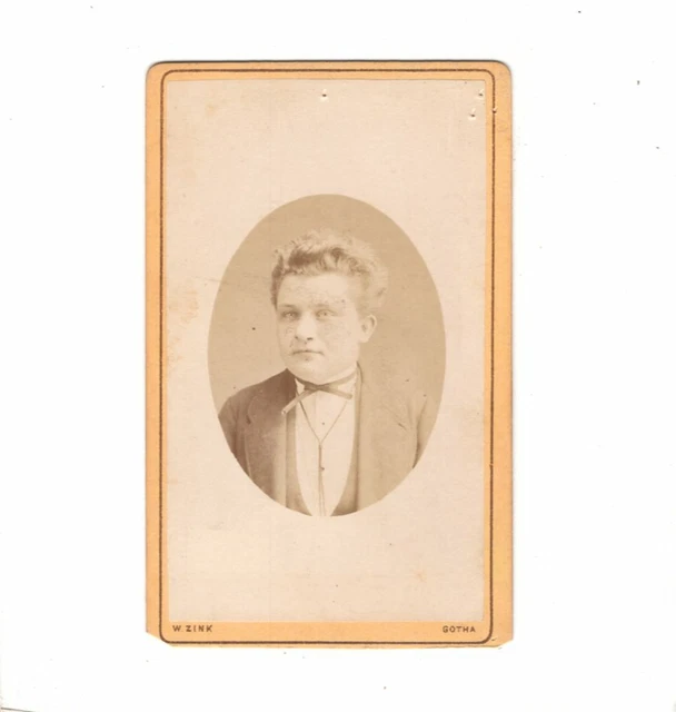 W. Zink CDV Foto Herrenportrait - Gotha 1870er