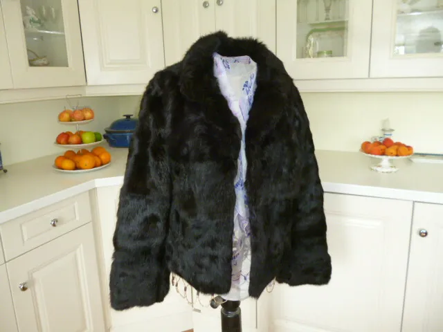 Elegant real mink jacket - dk brown/black with lovely sheen Beautiful condition.