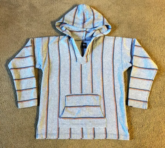 VTG STUSSY MEN S Baja Jacket Poncho Sweatshirt Hoodie Size Small