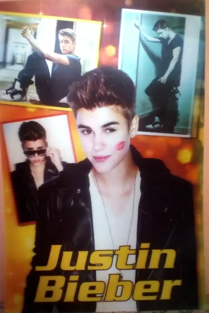 Justin Bieber poster 40x60 laminato plastico effetto tridimensionale 3D +rivista