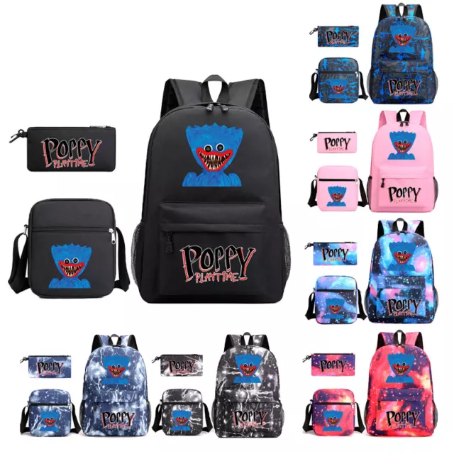 3Pcs Poppy Playtime Huggy Wuggy Printed Backpack Shoulder Bag Pencil Case