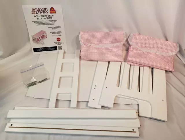 Badger Basket 01855 Doll Bunk Beds with Ladder & Blankets for 18" Dolls