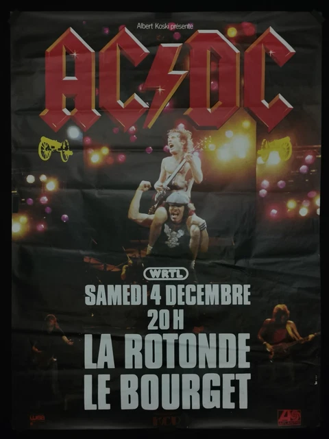 AC/DC - GRANDE affiche originale concert La Rotonde Paris 1982 - Poster ...