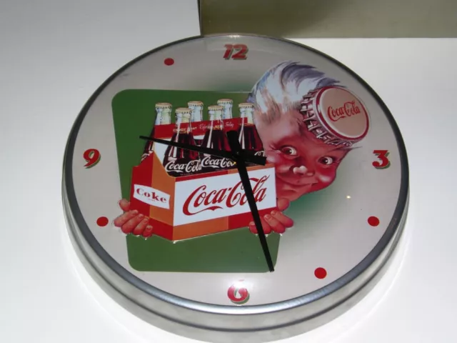 Orologio da muro tondo della Coca Cola, anni '90