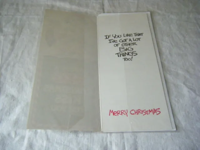 Vintage Comic Greetings Card, Here's a Big Christmas Kiss for you.., 1970's/80's 2