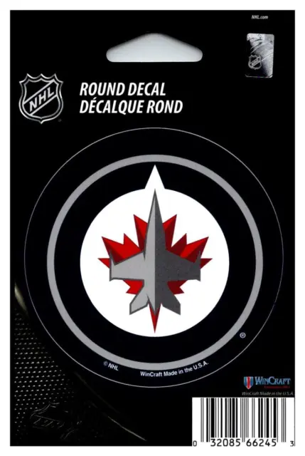 (HCW) Winnipeg Jets 3" Round Vinyl Decal Sticker NHL Licensed *FREE SHIP