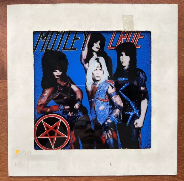 MOTLEY CRUE Vintage 1980’S Carnival/Fair Prize 6X6 Rock Picture/Mirror Glass