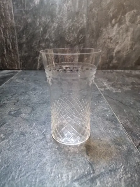 1 x Edwardian Pall Mall Lady Hamilton Etched Glass Tumbler Water Glass 4 3/4"