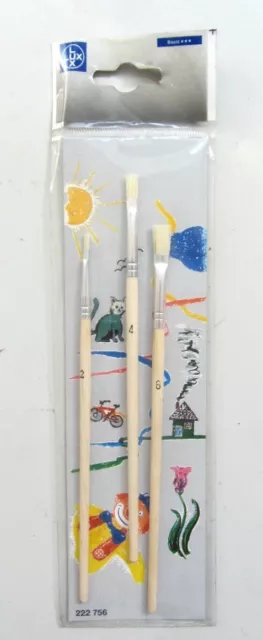 LUX pennello kit 3 pennelli misure 2 4 6 pittura arte manico corto pittura hobby